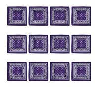 CHIZISX Lot de 12 foulards de tête, bandanas à impression occidentale pour danse de rue, foulard vintage à fleurs pour adulte, bandana unisexe hiphop, prune, Taille unique