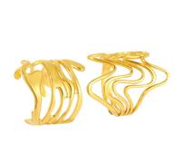 CHIZISX Lot de 2 bagues confortables en acier inoxydable de forme irrégulière - Accessoire de mode pour des tenues élégantes, taille unique, Comme décrit, Comme décrit.