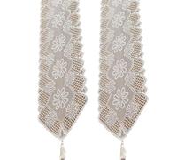 CHIZISX Lot de 2 napperons de table en dentelle blanche avec crochet fait main pour décoration de table basse et table d'appoint