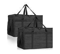 CHIZISX Lot de 2 sacs à pizza isothermes avec doublure thermique imperméable pour garder les aliments froids et chauds en plein air, sac d'épicerie isolé pour le camping