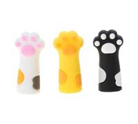 CHIZISX Lot de 3 protège-crayons en silicone pour enfants et étudiants en forme de griffes de chat avec clip sur le dessus
