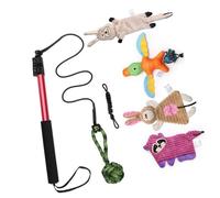 CHIZISX Lot de 7 bâtons de dressage réglables pour chien avec couineur et corde pour exercices d'agilité