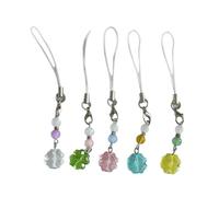 CHIZISX Luck Clovers Perles Flocon de Neige Breloque Téléphone Pendentif Élégant Sac à Main Accessoire de Mode pour Femme à la Mode, 7cm x 8cm x 2cm, Alliage acrylique