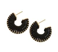 CHIZISX Maillard Boucles d'oreilles créoles en cuir pour femme - Tissage creux - Bijoux de fête tendance, taille unique, cortex, Pas de gemme