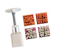 CHIZISX Moules à dessert motif personnages MidAutumn Festival Dessert Maker Cookie Stamp Hand Pressure Dessert Outil de cuisson