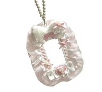 CHIZISX Porte-cartes tendance en forme d'aile angélique en peluche avec motifs élégants en dentelle, portable pour étudiants et créatifs, Couleur 1, Width 12.5CM Length 16CM Length