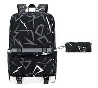 CHIZISX Sac d'école polyvalent pour adolescent, trousse à crayons, sac à dos pour ordinateur portable, sac à dos confortable pour étudiants de niveau élevé et moyen, blanc, Beauté de masse