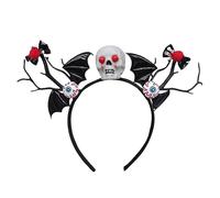 CHIZISX Serre-tête effrayant Jour des morts Halloween Cosplay Accessoire de scène pour adultes et enfants Accessoires de scène Halloween Crâne Chauve-souris Accessoire pour cheveux