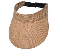 CHJIEXDEC Chapeau de paille réglable pour femme - Large bord - Protection UV - Pour queue de cheval - Casquette de plage pliable UPF 50+, kaki, Taille unique