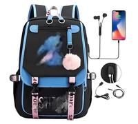 CHJIEXDEC Sac à Dos Stitch, Sac à dos pour Enfants, Sac à dos d'école Sac à Dos Scolaire, aux Enfants Adolescents avec 2 USB pour Garçons Filles