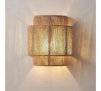 CHJJZXBF Appliques Murales en Rotin De 9 Pouces, Luminaires Muraux Boho avec Corde De Chanvre, Appliques Murales Rustiques pour Chambre À Coucher, Entrée, Éclairage Mural, Applique Murale