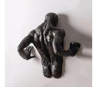 CHJJZXBF Sculpture Murale de Personnage Abstrait, Personnage Abstrait 3D à Travers la Sculpture de Figure Murale, Statue d'homme d'escalade d'art Mural créatif, Artisanat de décoration de Chambre,E