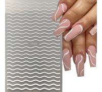 Chjo-Autocollants 3d Pour Ongles Avec Lettres Noires Et Blanches",Graffiti Abstrait,Breloque,¿¿Tiquette D'art,Design Holographique,"D¿¿Calcomanies De Manucure - Type F960 White