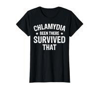 Chlamydia Been There Survived That T-Shirt, Femme, Noir, S