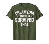Chlamydia Been There Survived That T-Shirt, Homme, Olive, S