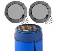 CHLDYCST Lot de 2 filets réglables pour citerne d'eau de pluie - Couvercle avec élastique - Diamètre : 95 cm - Filet de protection pour citerne - Protection contre les feuilles et les moustiques