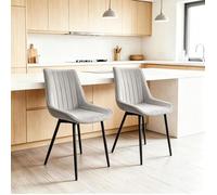 Chleby Lot de 2 Chaise Salle à Manger,Chaises Tissu Technique,Design Scandinave Moderne,50x39x85cm,Pieds Métal Noir,Pour Cuisine