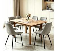 Chleby Lot de 6 Chaise Salle à Manger,Chaises Tissu Technique,Design Scandinave Moderne,50x39x85cm,Pieds Métal Noir,Pour Cuisine