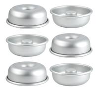 CHLEUI Lot de 6 Mini Moules Donuts en aluminium anodisé de 9,3 cm | Mini Moule à gâteau pour donuts, savarins, bagels et gâteaux