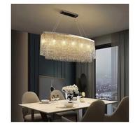 Chlier moderne cristal LED - Luminaire rectangulaire K9 nt pour salle à manger - Blanc froid - Ovale S - 120 cm