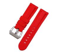 Chlikeyi Bracelet de montre en caoutchouc fermoir en acier inoxydable hommes/femmes bracelet de montre de remplacement 22-26mm, rouge 1, 26mm