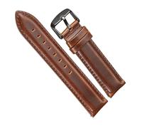 Chlikeyi Bracelet de montre en cuir véritable à dégagement rapide 18-22mm Bracelet de montre en cuir à boucle en or rose Bracelets de bracelet noir/marron, Marron noir, 22 mm