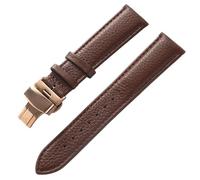 Chlikeyi Bracelet de montre en cuir véritable avec fermoir papillon, 13mm-22mm, Couleur 3, 18mm