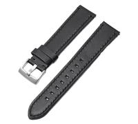 Chlikeyi Bracelet de montre en cuir véritable, dégagement rapide 18-24mm, Noir, 22mm