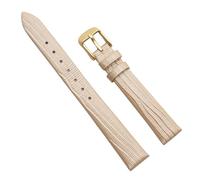 Bracelet de montre en cuir véritable pour femme 14mm, Champagne d'or, 14 mm