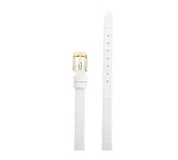 Chlikeyi Bracelet de montre en cuir véritable pour femmes, 6-18mm, bracelet fin de petite taille, Or blanc, 13mm