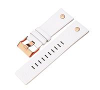 Chlikeyi Bracelet de montre en cuir véritable pour hommes, 22-30mm, boucle à aiguille, chaîne de montre, Or Rose Blanc, 24mm