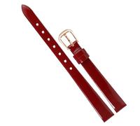 Chlikeyi Bracelet de montre fin en cuir véritable pour femme, petite taille 6-18mm avec boucle ardillon en or rose, Couleur 8, 14mm
