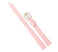 Chlikeyi Bracelet de montre fin en cuir véritable pour femme, petite taille 6-18mm avec boucle ardillon en or rose, Couleur 9, 6mm