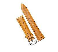 Chlikeyi Bracelet de montre motif d'autruche bracelet en cuir véritable 18-22 mm accessoires de montre à dégagement rapide