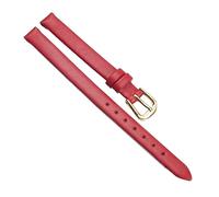 Chlikeyi Bracelet de montre petite taille ultra-mince en cuir souple bracelet de montre véritable femme chaîne de montre plaine 6-12mm, Or rouge, 7 mm
