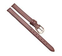 Chlikeyi Bracelet de montre petite taille ultra-mince en cuir souple bracelet de montre véritable femme chaîne de montre plaine 6-12mm, Or rose marron, 13 mm