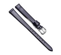 Chlikeyi Bracelet de montre universel en cuir pour femme avec boucle ardillon rouge 6/7/8/9/10mm, Argent bleu roi, 10 mm
