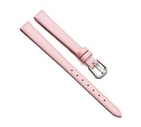Chlikeyi Bracelet de montre universel en cuir pour femme avec boucle ardillon rouge 6/7/8/9/10mm, Argent rose, 7 mm