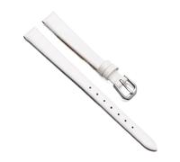 Chlikeyi Bracelet de montre universel en cuir pour femme avec boucle ardillon rouge 6/7/8/9/10mm, Argent blanc, 8 mm