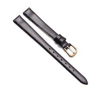 Chlikeyi Bracelet de montre universel en cuir pour femme avec boucle ardillon rouge 6/7/8/9/10mm, Or noir, 8 mm