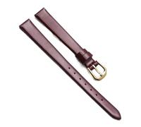 Chlikeyi Bracelet de montre universel en cuir pour femme avec boucle ardillon rouge 6/7/8/9/10mm, Or rouge, 10 mm