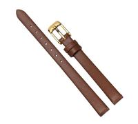 Chlikeyi Bracelet de montre universel pour femme petit bracelet en cuir fin, Or brun, 9 mm