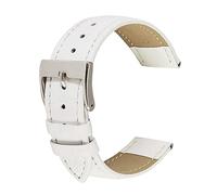 Chlikeyi Bracelet en cuir souple, Bracelets de montre 16-22mm, Bracelet de montre en cuir pour femme, Blanc, 18 mm