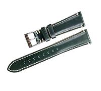Chlikeyi Bracelets de montre en cuir de vachette souple 20-24mm Bracelet de montre vert Accessoires de montre, Vert, 24 mm