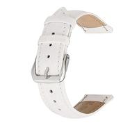 Chlikeyi Bracelets de montre en cuir véritable 14-22mm bracelet de montre ceintures femmes bleu/vert/rose/blanc, Blanc, 20 mm