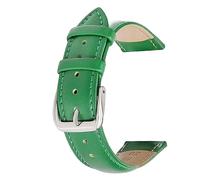 Chlikeyi Bracelets de montre en cuir véritable 14-22mm bracelet de montre ceintures femmes bleu/vert/rose/blanc, Vert, 14 mm