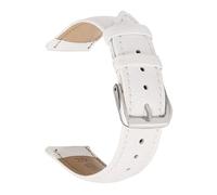 Chlikeyi Bracelets de montre en cuir véritable, 14-22mm, ceintures pour femmes, bleu vert rose blanc, Blanc, 16mm