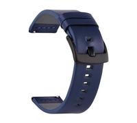 Chlikeyi Bracelets de montre en cuir véritable 18-24mm, Noir Boucle Bleu, 24mm