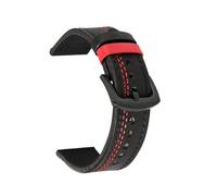 Chlikeyi Bracelets de montre en cuir véritable de veau 18-24mm, Noir, 24mm