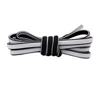 Chlikeyi Lacet coloré lacet élastique bicolore demi-cercle ovale lacet pour enfants corde élastique, blanc noir, 140 cm